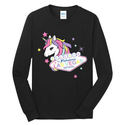 Welcome to Las Vegas Fabulous Magical Unicorn Souvenir Sign Tall Long Sleeve T-Shirt