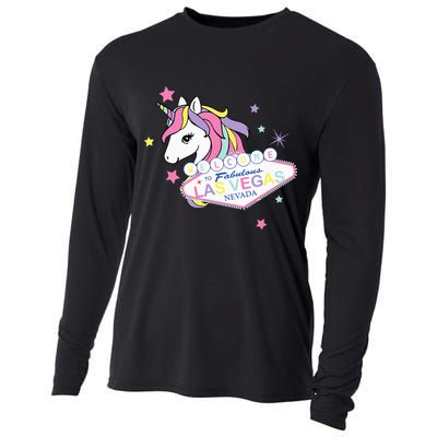 Welcome to Las Vegas Fabulous Magical Unicorn Souvenir Sign Cooling Performance Long Sleeve Crew