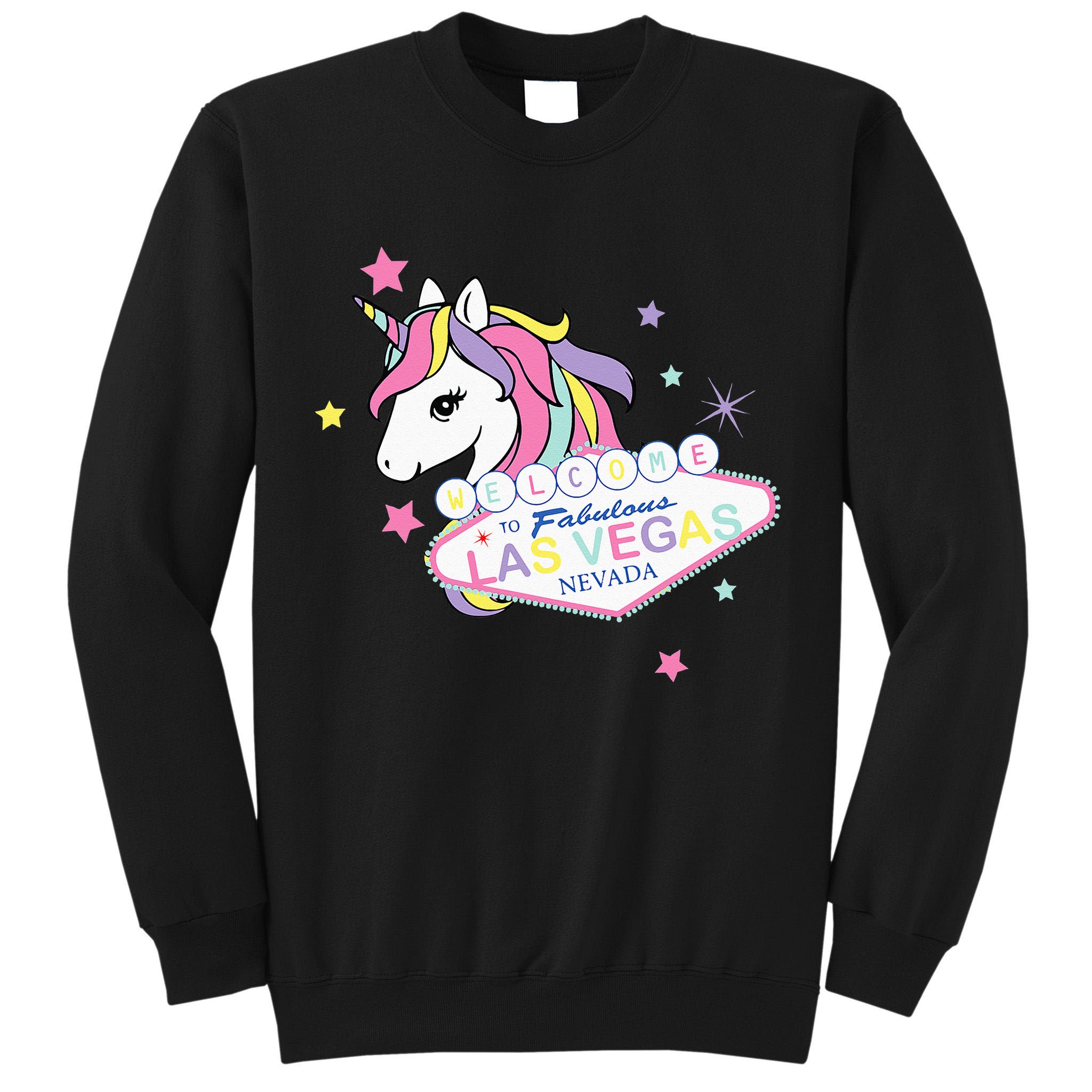 Welcome to Las Vegas Fabulous Magical Unicorn Souvenir Sign Tall Sweatshirt