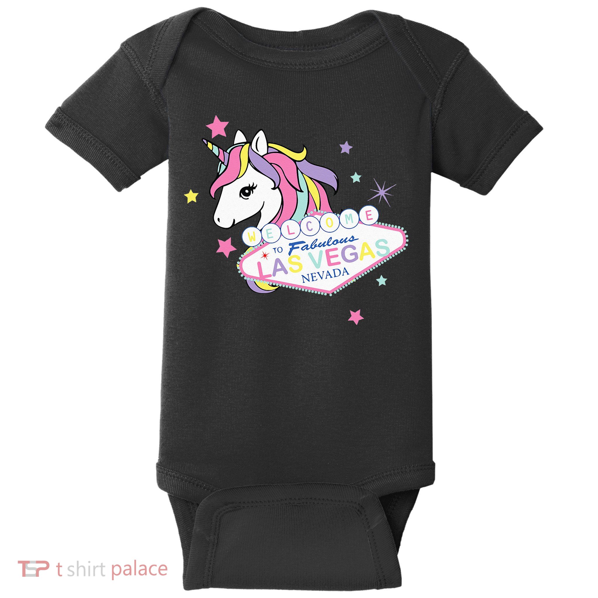 Welcome to Las Vegas Fabulous Magical Unicorn Souvenir Sign Baby Bodysuit