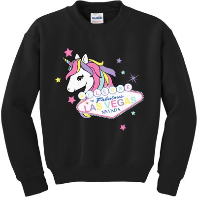 Welcome to Las Vegas Fabulous Magical Unicorn Souvenir Sign Kids Sweatshirt