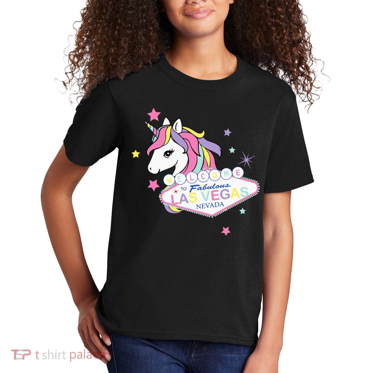 Welcome to Las Vegas Fabulous Magical Unicorn Souvenir Sign Kids T-Shirt