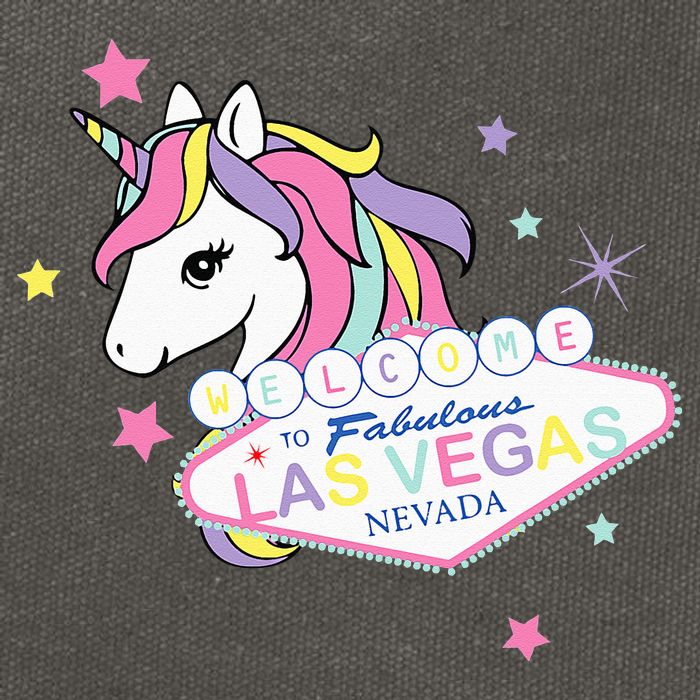 Welcome to Las Vegas Fabulous Magical Unicorn Souvenir Sign Cotton Canvas Backpack