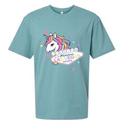 Welcome to Las Vegas Fabulous Magical Unicorn Souvenir Sign Sueded Cloud Jersey T-Shirt