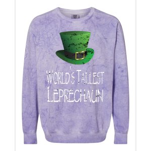 World's Tallest Leprechaun Funny St Patrick's Day Great Gift Colorblast Crewneck Sweatshirt