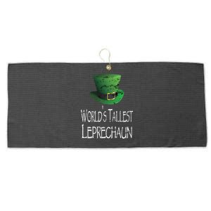 World's Tallest Leprechaun Funny St Patrick's Day Great Gift Large Microfiber Waffle Golf Towel