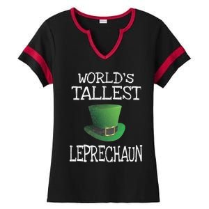 World's Tallest Leprechaun Funny St Patrick's Day Gift Ladies Halftime Notch Neck Tee