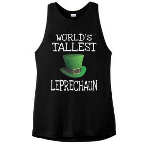 World's Tallest Leprechaun Funny St Patrick's Day Gift Ladies PosiCharge Tri-Blend Wicking Tank