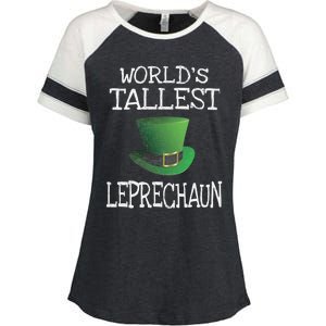 World's Tallest Leprechaun Funny St Patrick's Day Gift Enza Ladies Jersey Colorblock Tee