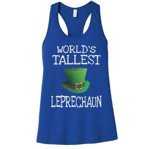 World's Tallest Leprechaun Funny St Patrick's Day Gift Women's Racerback Tank