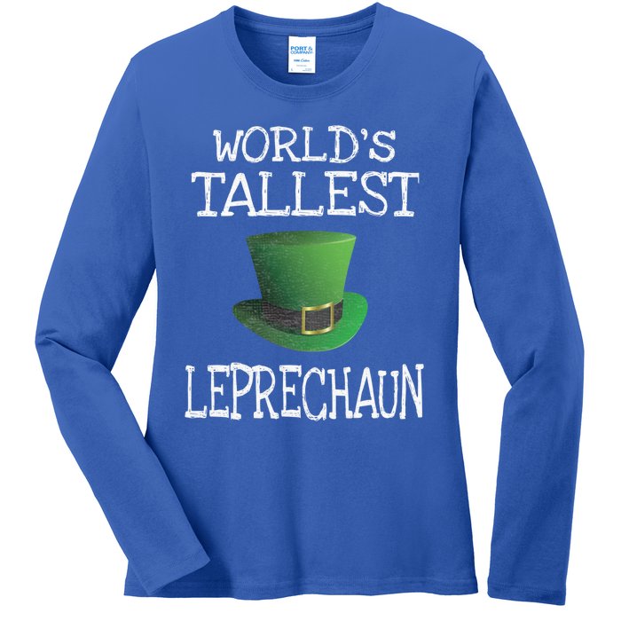 World's Tallest Leprechaun Funny St Patrick's Day Gift Ladies Long Sleeve Shirt