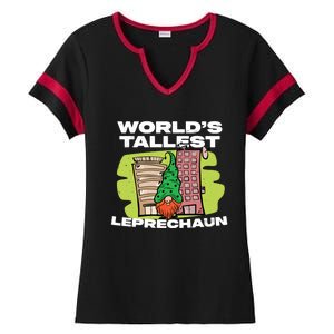 World's Tallest Leprechaun Funny St Patrick's Day Gift Ladies Halftime Notch Neck Tee