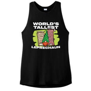 World's Tallest Leprechaun Funny St Patrick's Day Gift Ladies PosiCharge Tri-Blend Wicking Tank