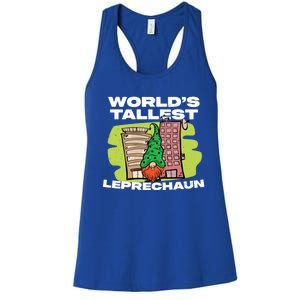 World's Tallest Leprechaun Funny St Patrick's Day Gift Women's Racerback Tank