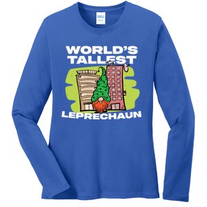 World's Tallest Leprechaun Funny St Patrick's Day Gift Ladies Long Sleeve Shirt