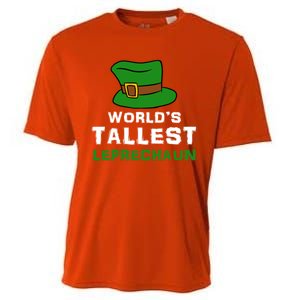 World's Tallest Leprechaun Green Top Hat St Patricks Humor Meaningful Gift Cooling Performance Crew T-Shirt