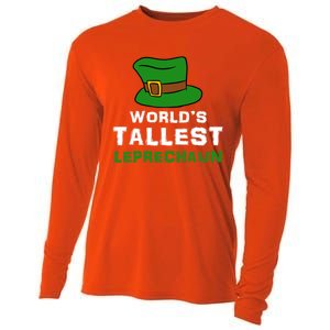 World's Tallest Leprechaun Green Top Hat St Patricks Humor Meaningful Gift Cooling Performance Long Sleeve Crew