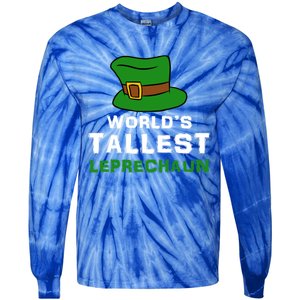 World's Tallest Leprechaun Green Top Hat St Patricks Humor Meaningful Gift Tie-Dye Long Sleeve Shirt