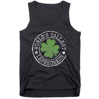 WorldS Tallest Leprechaun Funny Clovers St PatrickS Day Tank Top