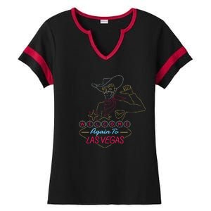 Welcome To Las Vegas Again Neon Sign Ladies Halftime Notch Neck Tee