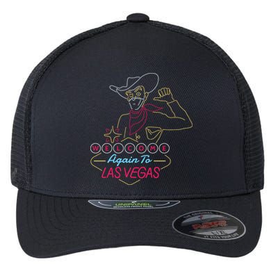 Welcome To Las Vegas Again Neon Sign Flexfit Unipanel Trucker Cap