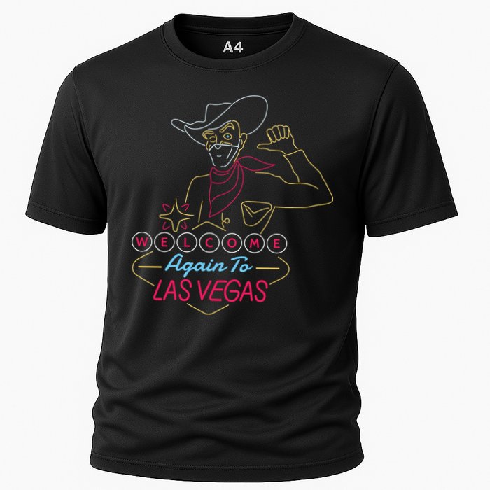 Welcome To Las Vegas Again Neon Sign Cooling Performance Crew T-Shirt