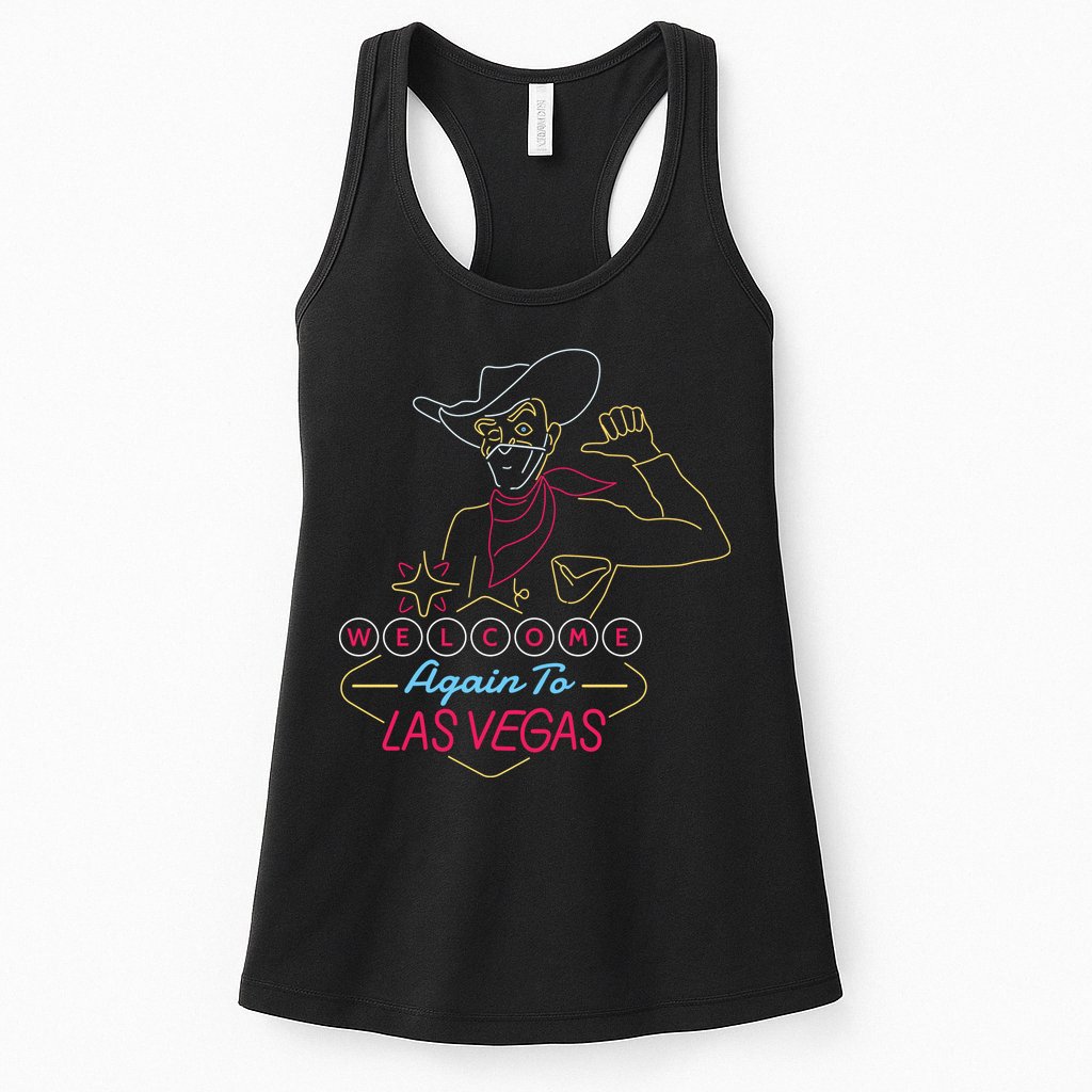 Welcome To Las Vegas Again Neon Sign Womens Tank Top