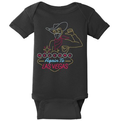 Welcome To Las Vegas Again Neon Sign Baby Bodysuit