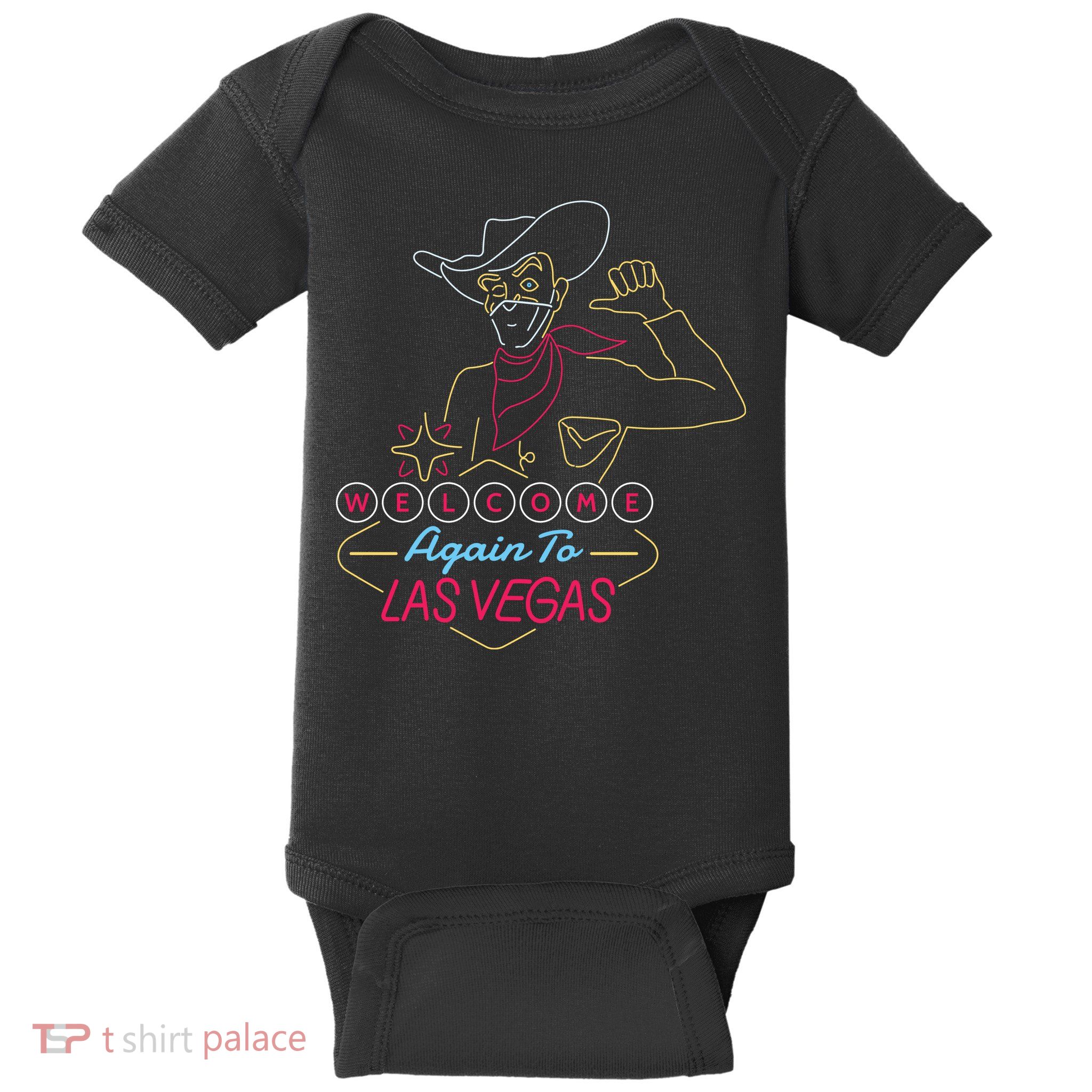 Welcome To Las Vegas Again Neon Sign Baby Bodysuit