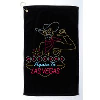 Welcome To Las Vegas Again Neon Sign Golf Towel