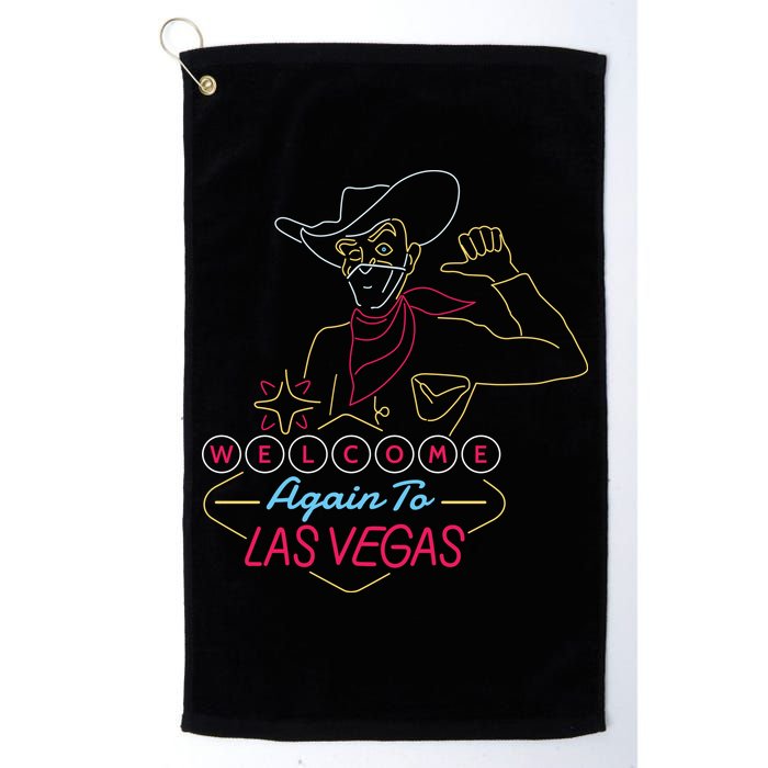 Welcome To Las Vegas Again Neon Sign Golf Towel