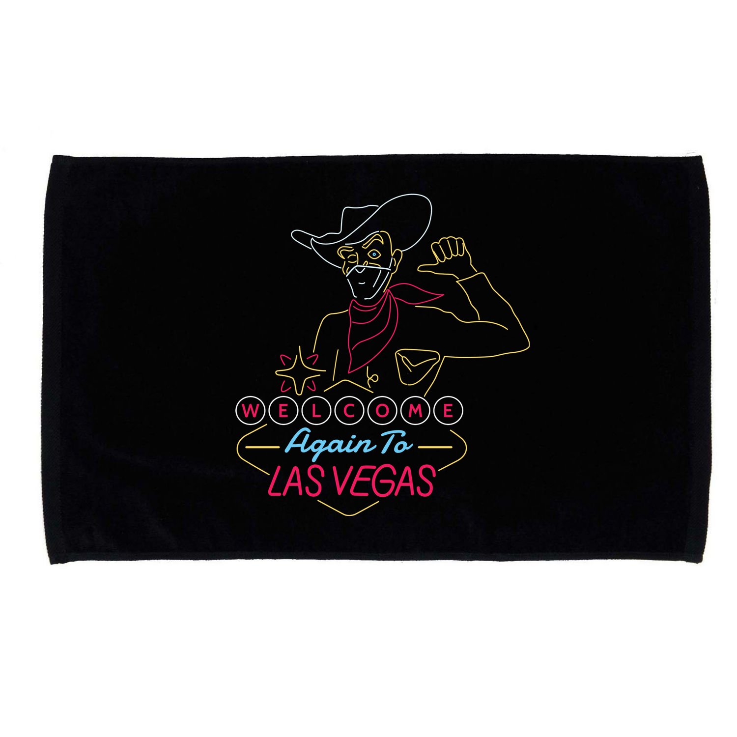 Welcome To Las Vegas Again Neon Sign Microfiber Hand Towel