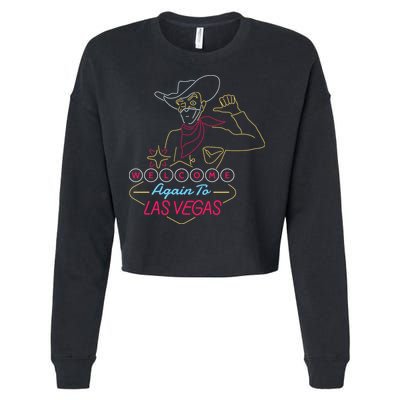Welcome To Las Vegas Again Neon Sign Cropped Pullover Crew