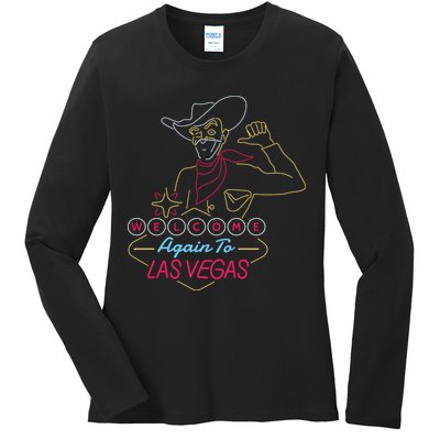 Welcome To Las Vegas Again Neon Sign Ladies Long Sleeve Shirt