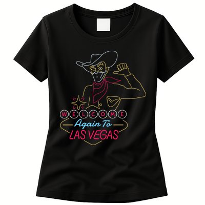Welcome To Las Vegas Again Neon Sign Womens T-Shirt