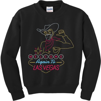 Welcome To Las Vegas Again Neon Sign Kids Sweatshirt