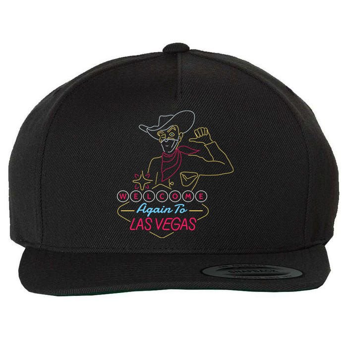 Welcome To Las Vegas Again Neon Sign Wool Snapback Cap