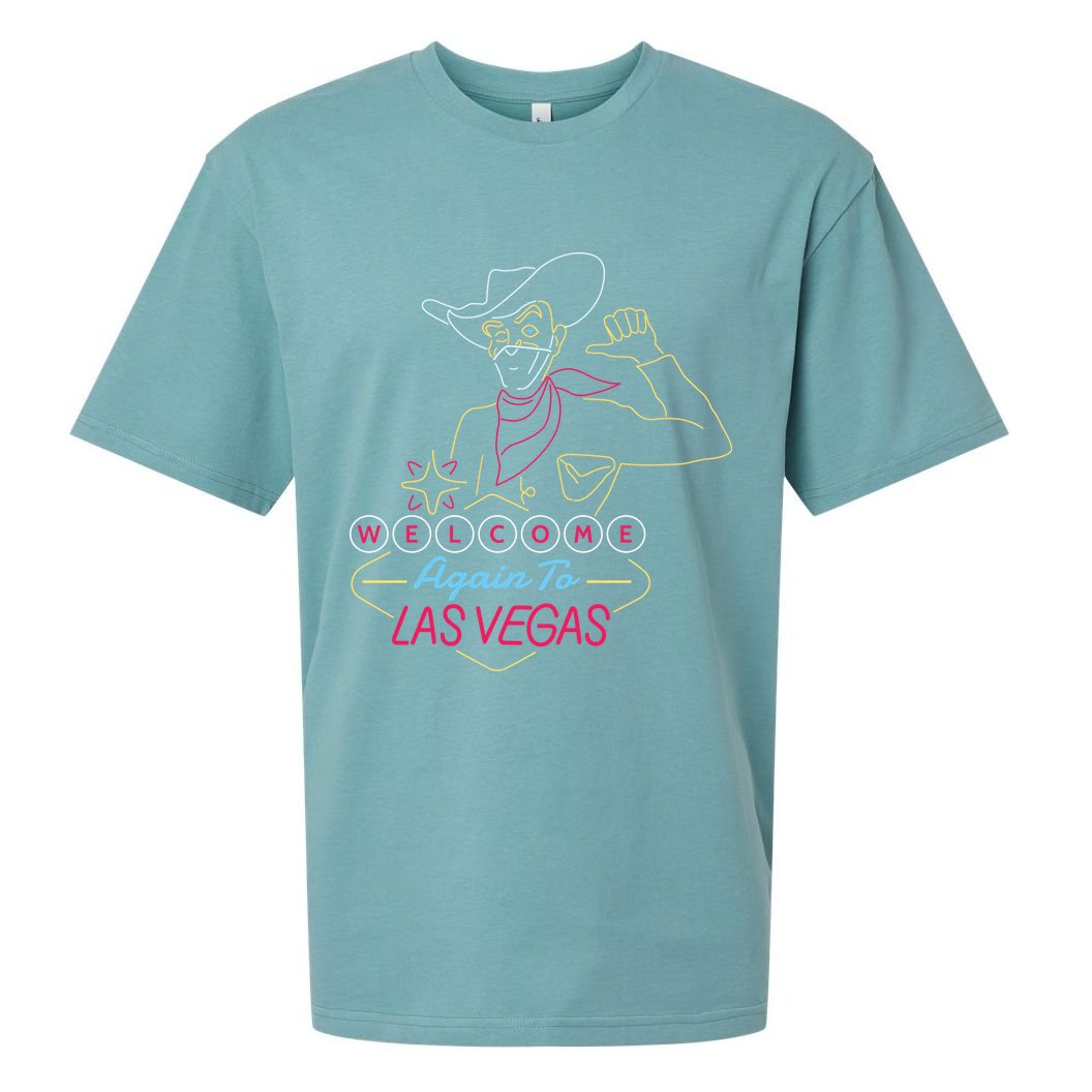 Welcome To Las Vegas Again Neon Sign Sueded Cloud Jersey T-Shirt