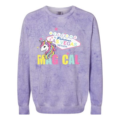 Welcome to Las Vegas Magical Unicorn Tee Colorblast Crewneck Sweatshirt