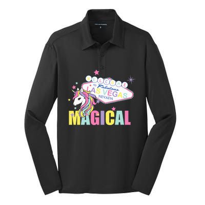 Welcome to Las Vegas Magical Unicorn Tee Silk Touch Performance Long Sleeve Polo