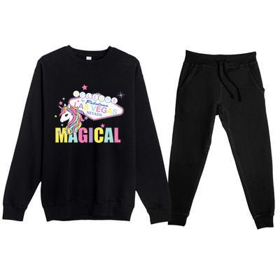 Welcome to Las Vegas Magical Unicorn Tee Premium Crewneck Sweatsuit Set