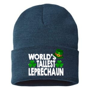 World's Tallest Leprechaun Funny Green St Patricks Day Gifts Sustainable Knit Beanie