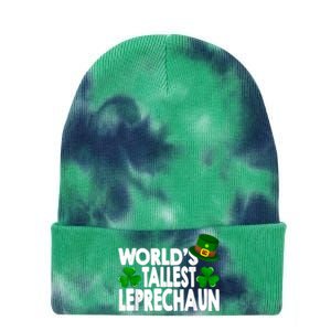 World's Tallest Leprechaun Funny Green St Patricks Day Gifts Tie Dye 12in Knit Beanie