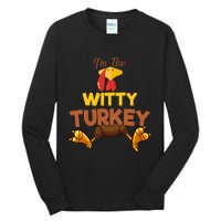 Witty Turkey Matching Family Group Thanksgiving Gifts  Tall Long Sleeve T-Shirt