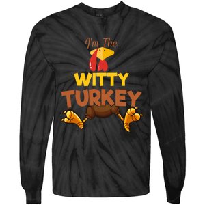 Witty Turkey Matching Family Group Thanksgiving Gifts  Tie-Dye Long Sleeve Shirt