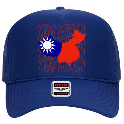 West Taiwan Map Classic Gift Cute Gift High Crown Mesh Back Trucker Hat