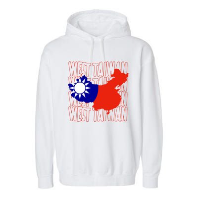 West Taiwan Map Classic Gift Cute Gift Garment-Dyed Fleece Hoodie