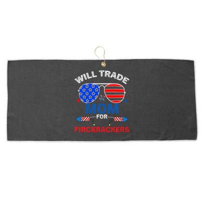 Will Trade Mom For Firecrackers Large Microfiber Waffle Golf Towel