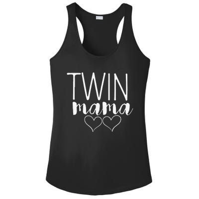 Womens Twin Mama Pregnancy Annoucement Costume Twin Mom Mothers Day Ladies PosiCharge Competitor Racerback Tank