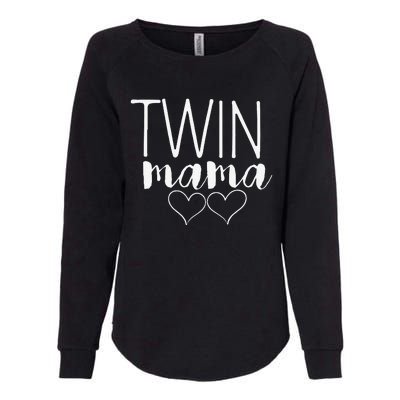 Womens Twin Mama Pregnancy Annoucement Costume Twin Mom Mothers Day Womens California Wash Sweatshirt